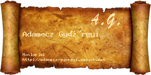 Adamecz Györgyi névjegykártya