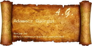Adamecz Györgyi névjegykártya